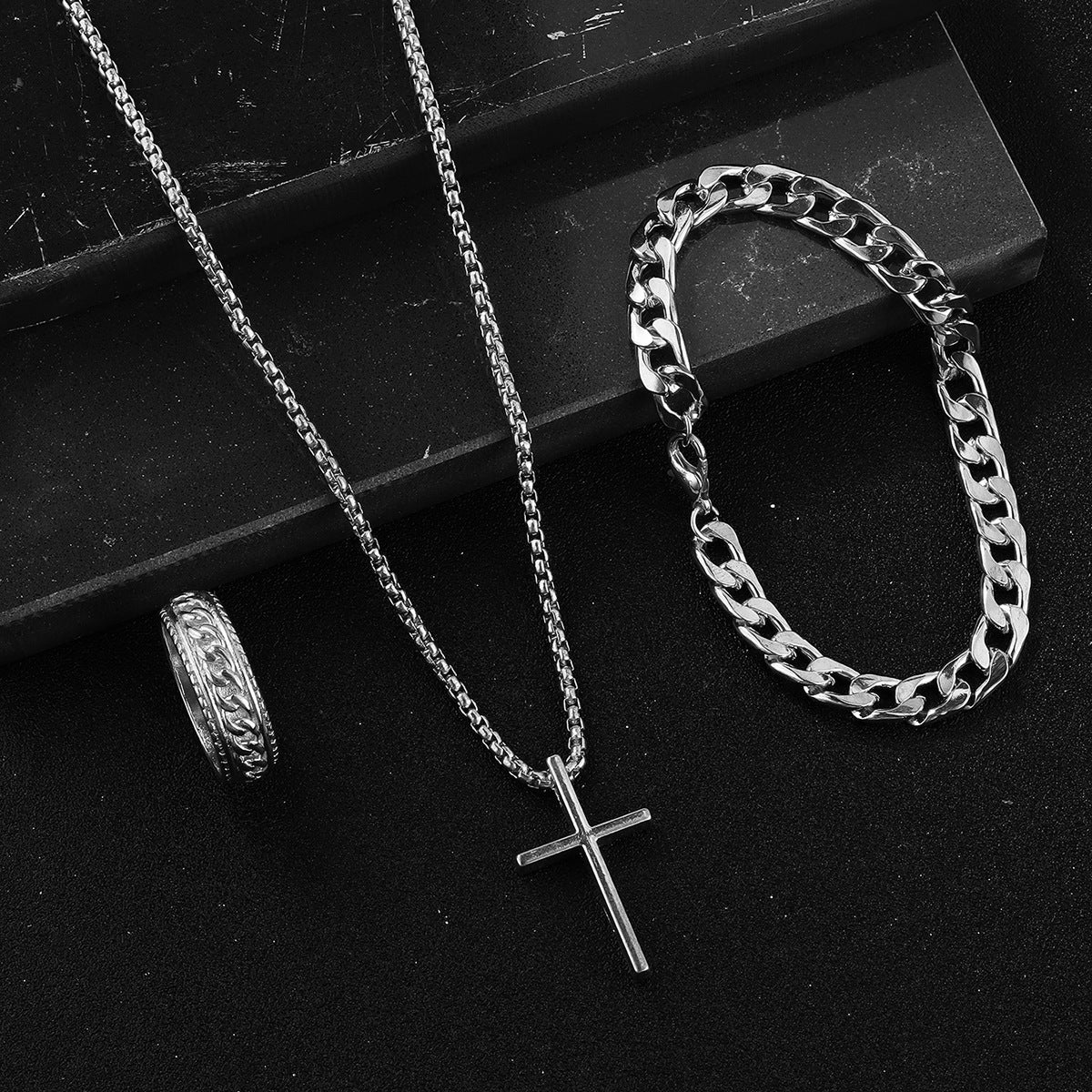 Clarity Cross Necklace Ring Bracelet Suit™
